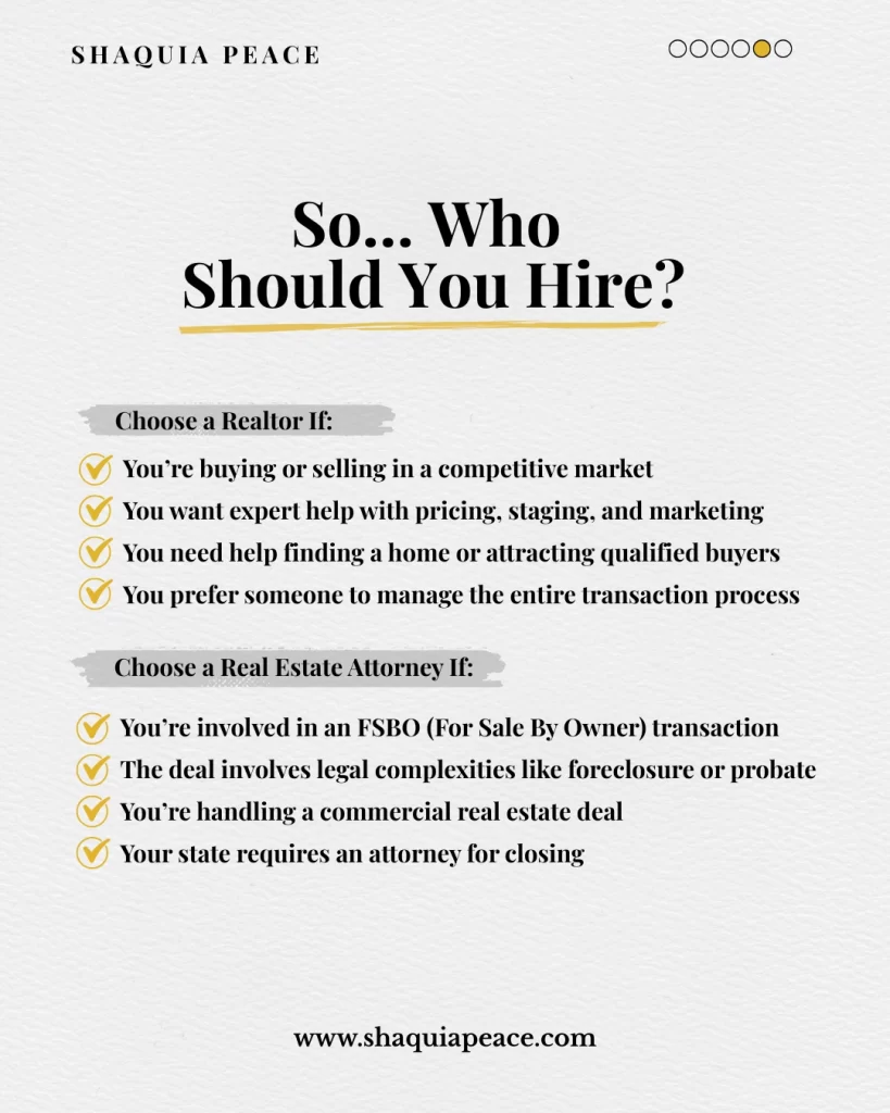 When to Hire a Real Estate Attorney vs Real Estate Agent or Realtor