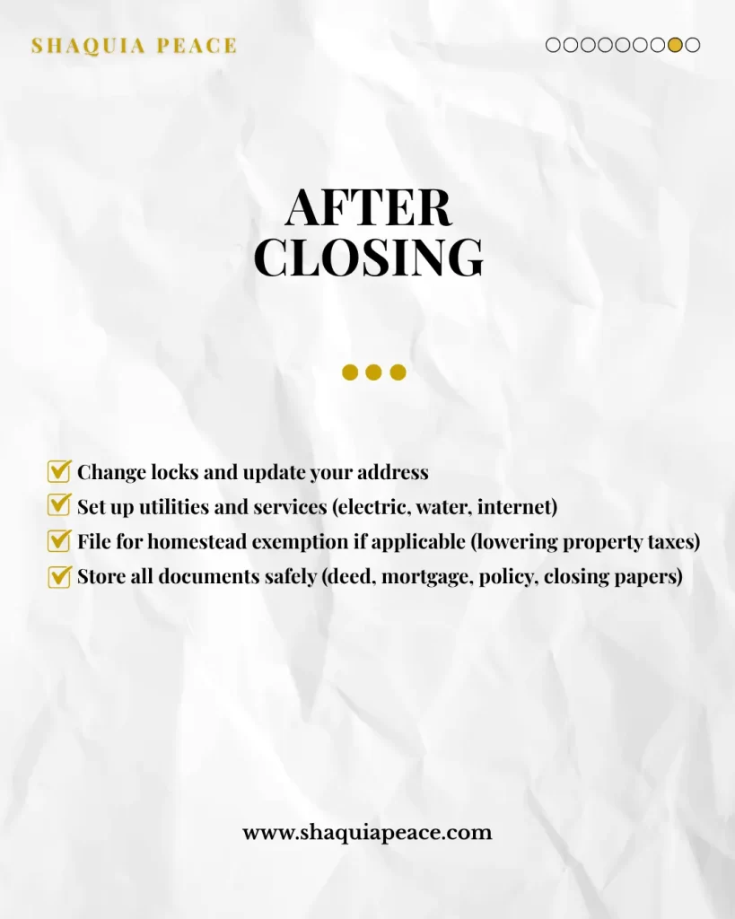 First-time Home Buyer Checklist: After Closing