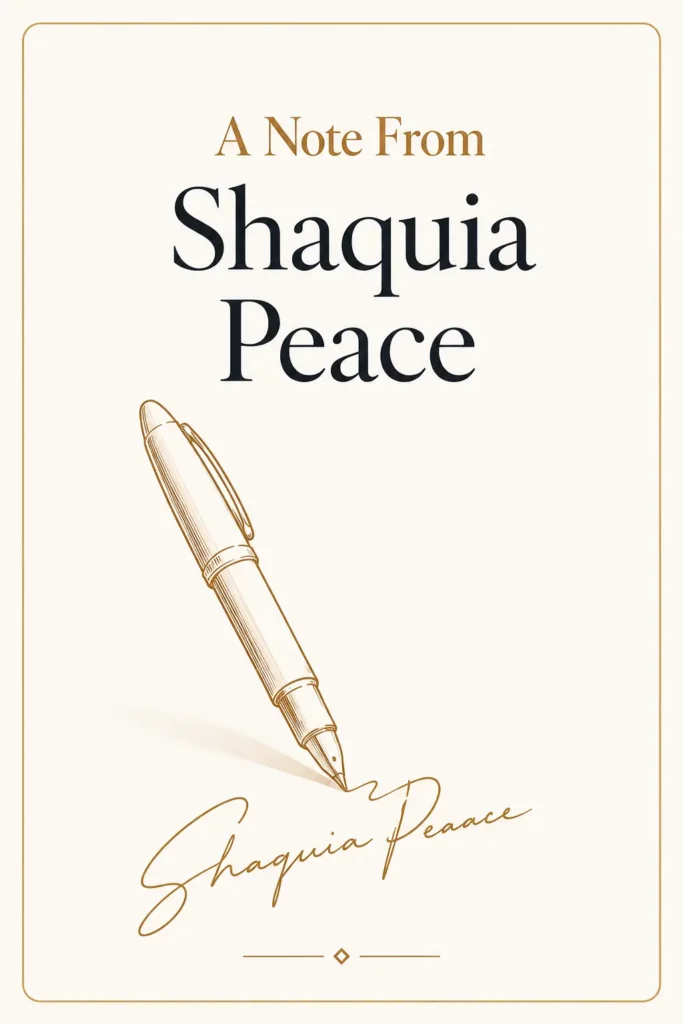 A Note From Shaquia Peace Realtor